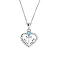 Halskette Silber 925 rhodiniert Herz Zirkonia blau