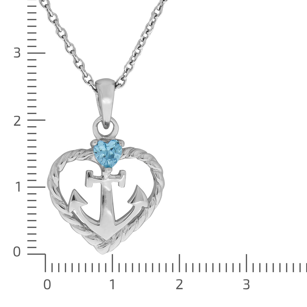 Halskette Silber 925 rhodiniert Herz Zirkonia blau