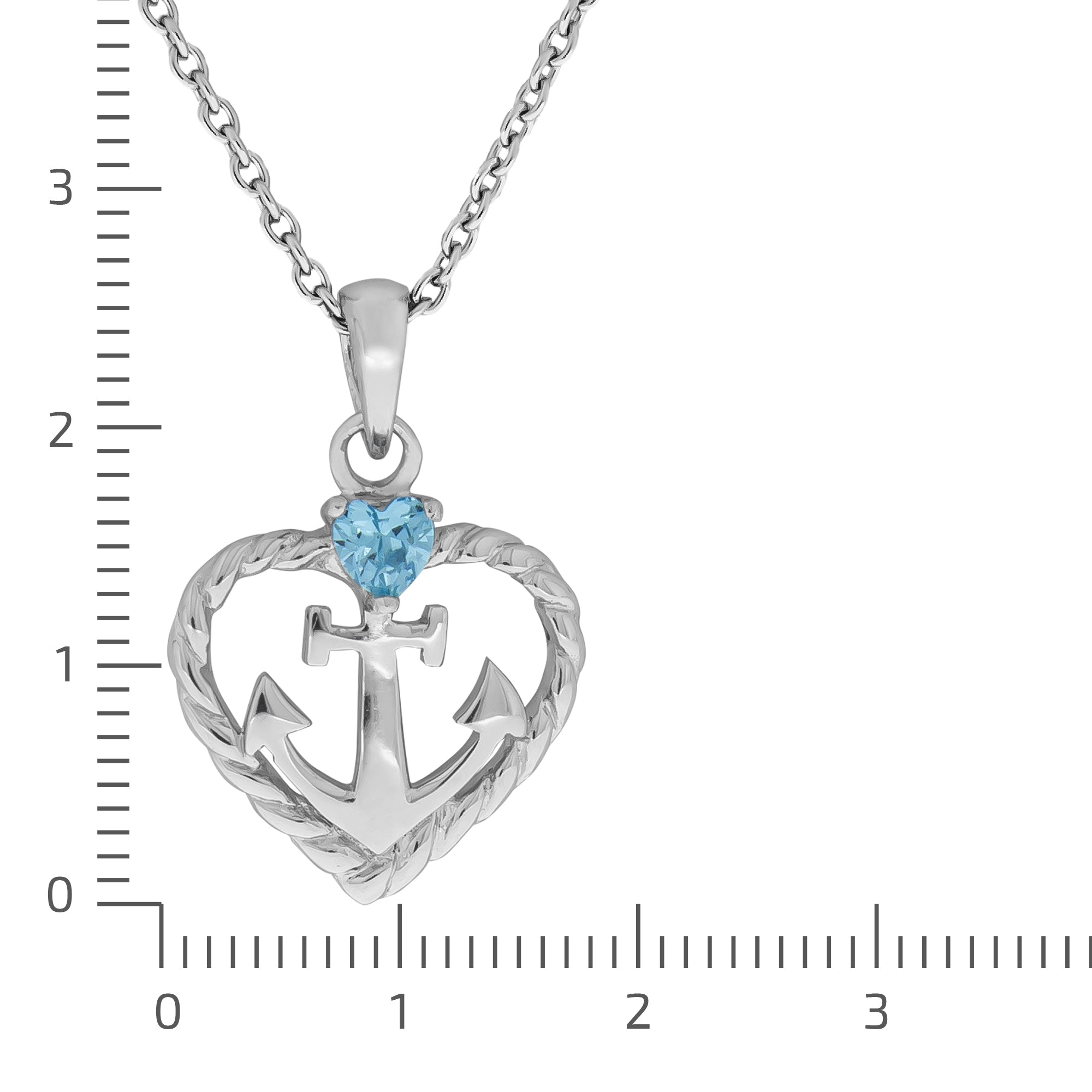 Halskette Silber 925 rhodiniert Herz Zirkonia blau