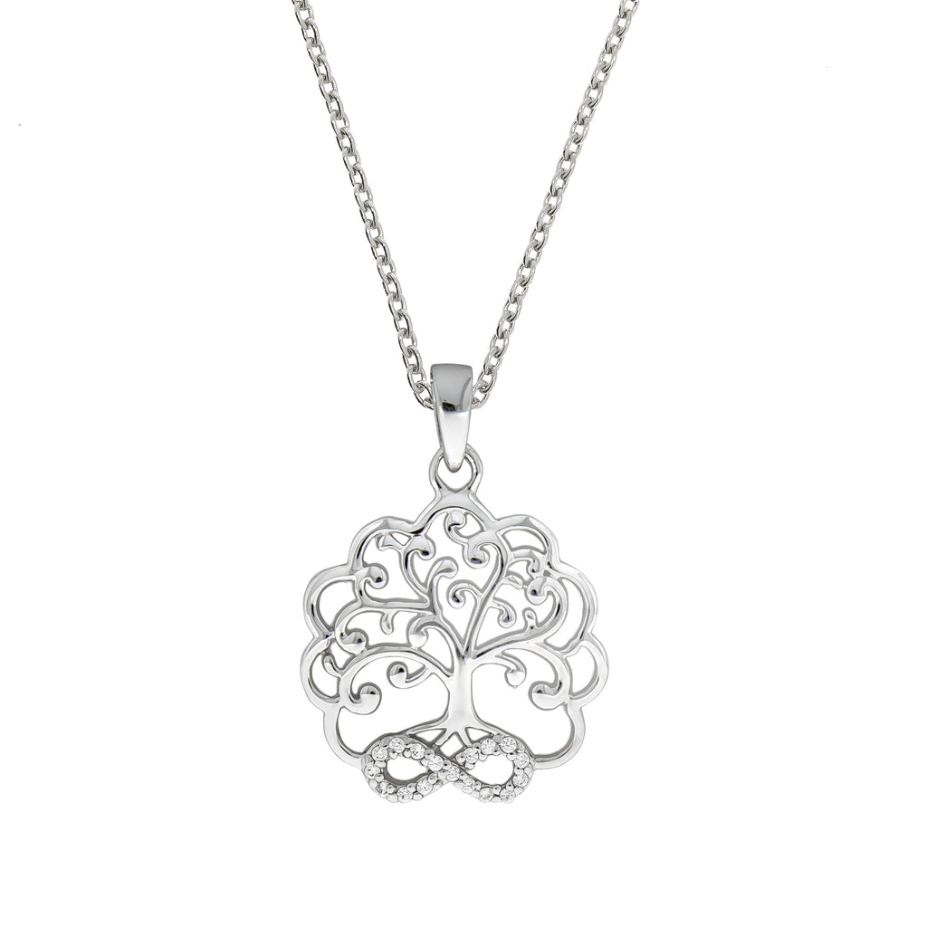 Halskette 925 Sterling Silber rhodiniert Lebensbaum