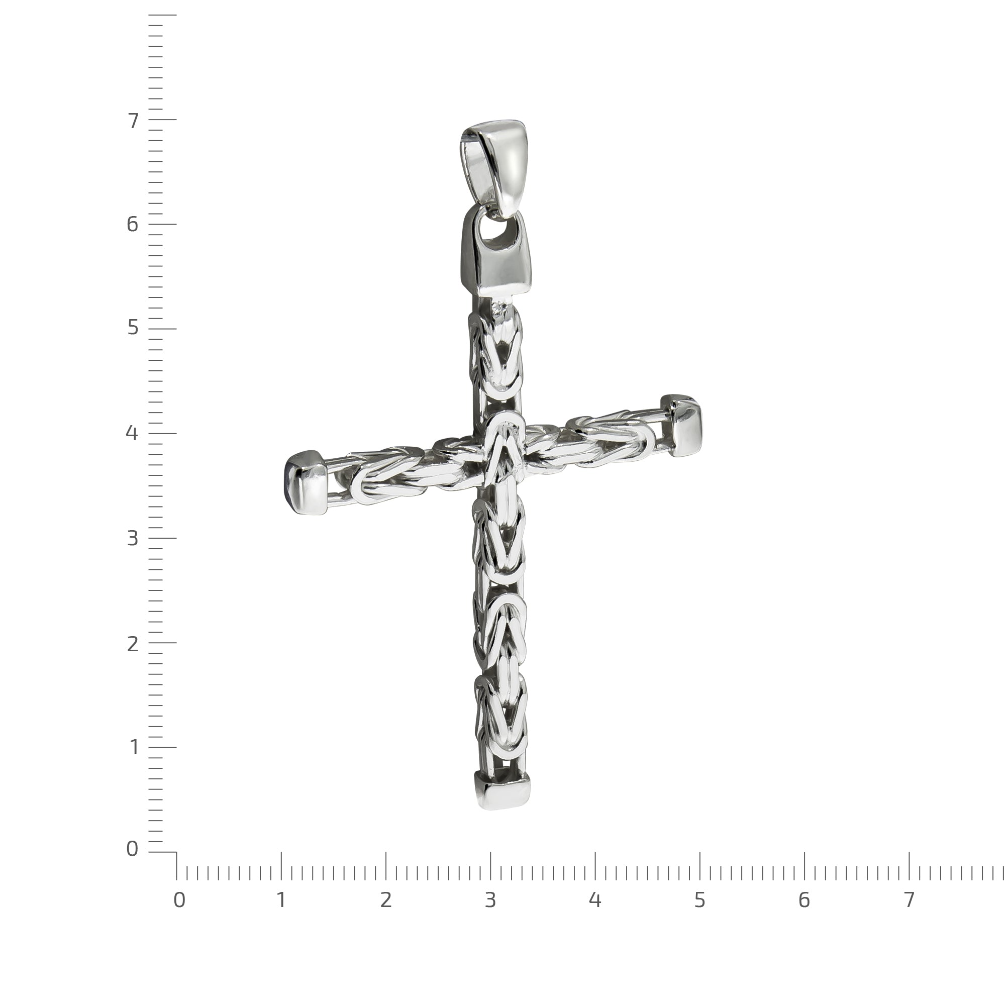 Anhänger Silber 925 Kreuz-Motiv Königskette poliert 62mm