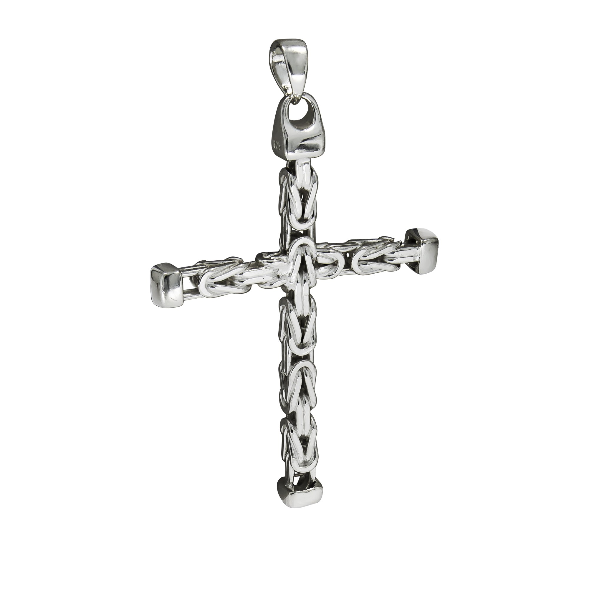 Anhänger Silber 925 Kreuz-Motiv Königskette poliert 75mm