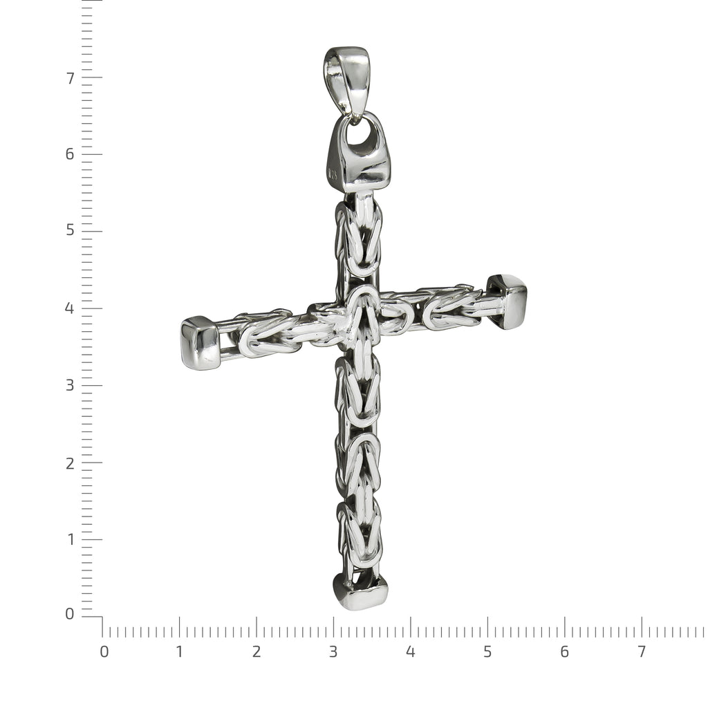 Anhänger Silber 925 Kreuz-Motiv Königskette poliert 75mm