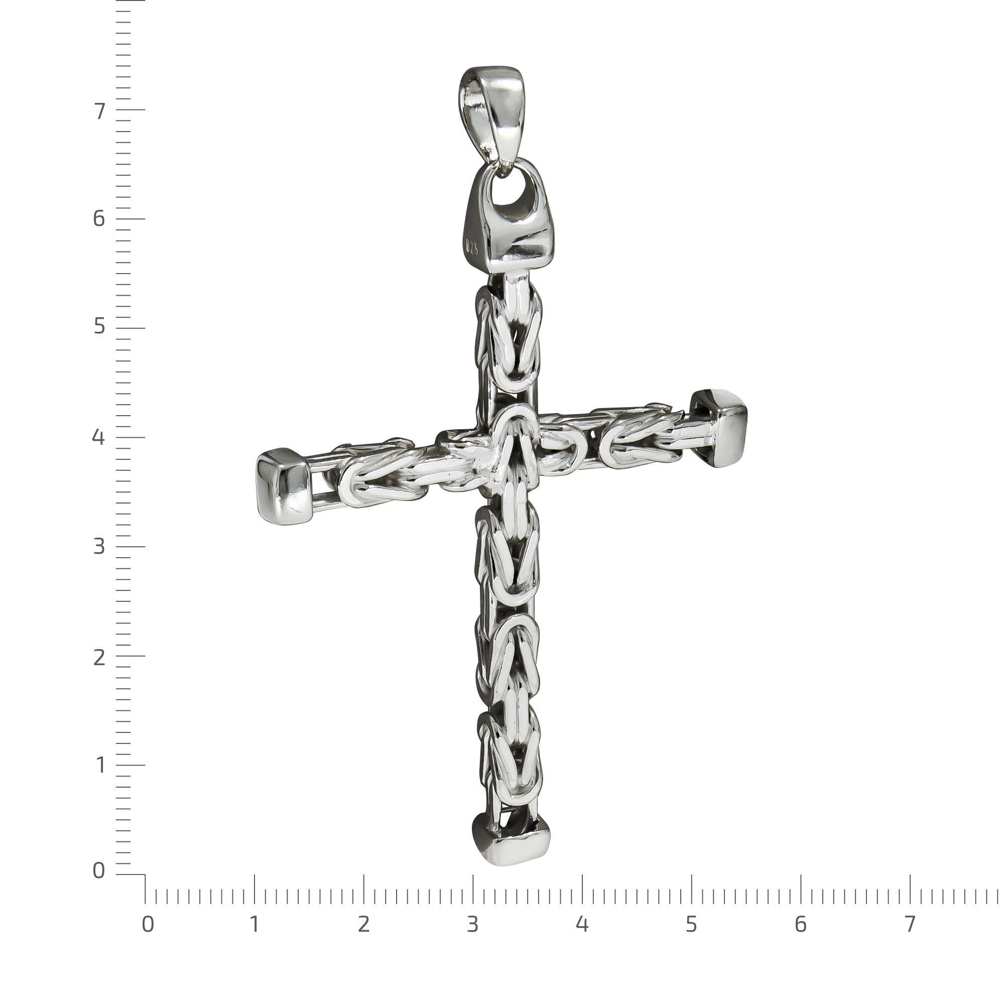 Anhänger Silber 925 Kreuz-Motiv Königskette poliert 75mm