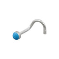 Nasenstecker 2,5 mm Spirale mit Email-Punkt blau Silber 925
