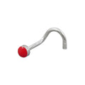 Nasenstecker 2,5 mm Spirale mit Email-Punkt rot Silber 925