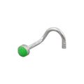 Nasenstecker 2,5 mm Spirale mit Email-Punkt grün Silber 925