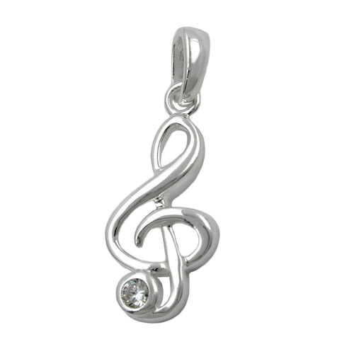 Anhänger 17x8 mm Notenschlüssel Silber 925
