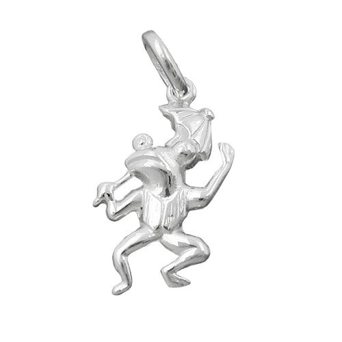 Anhänger 17x10 mm Frosch mit Schirm Silber 925