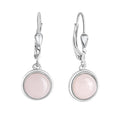 Ohrringe Silber 925 mit echtem Rosenquarz