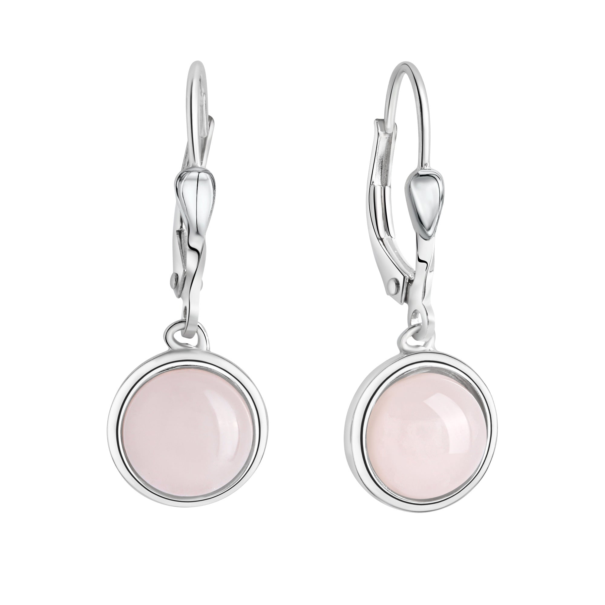 Ohrringe Silber 925 mitechtem Rosenquarz