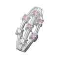 Anhänger 21x9mm 7x Zirkonia pink Silber 925