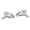 Ohrstecker Ohrring 11x5mm Delfin-Pärchen matt-glänzend Silber 925
