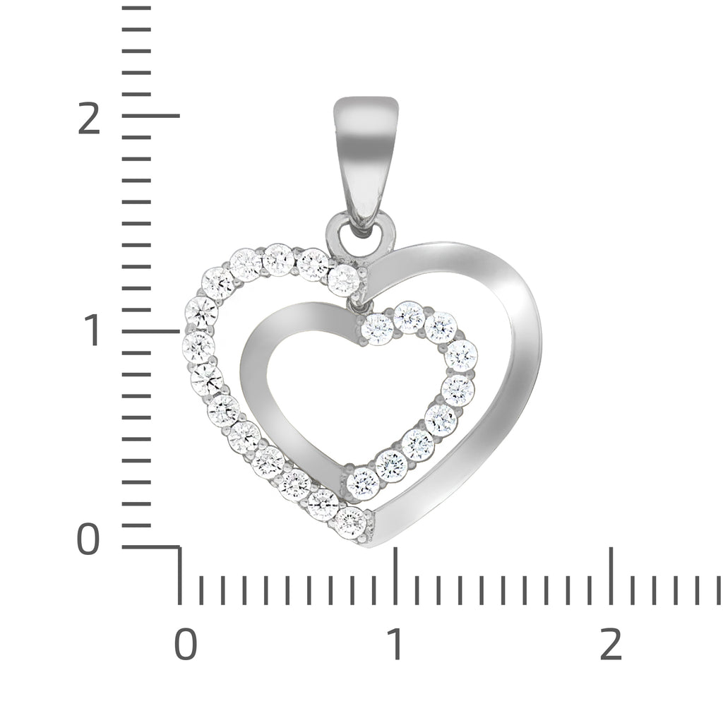 Anhänger 925 Silber rhodiniert mit Zirkonia