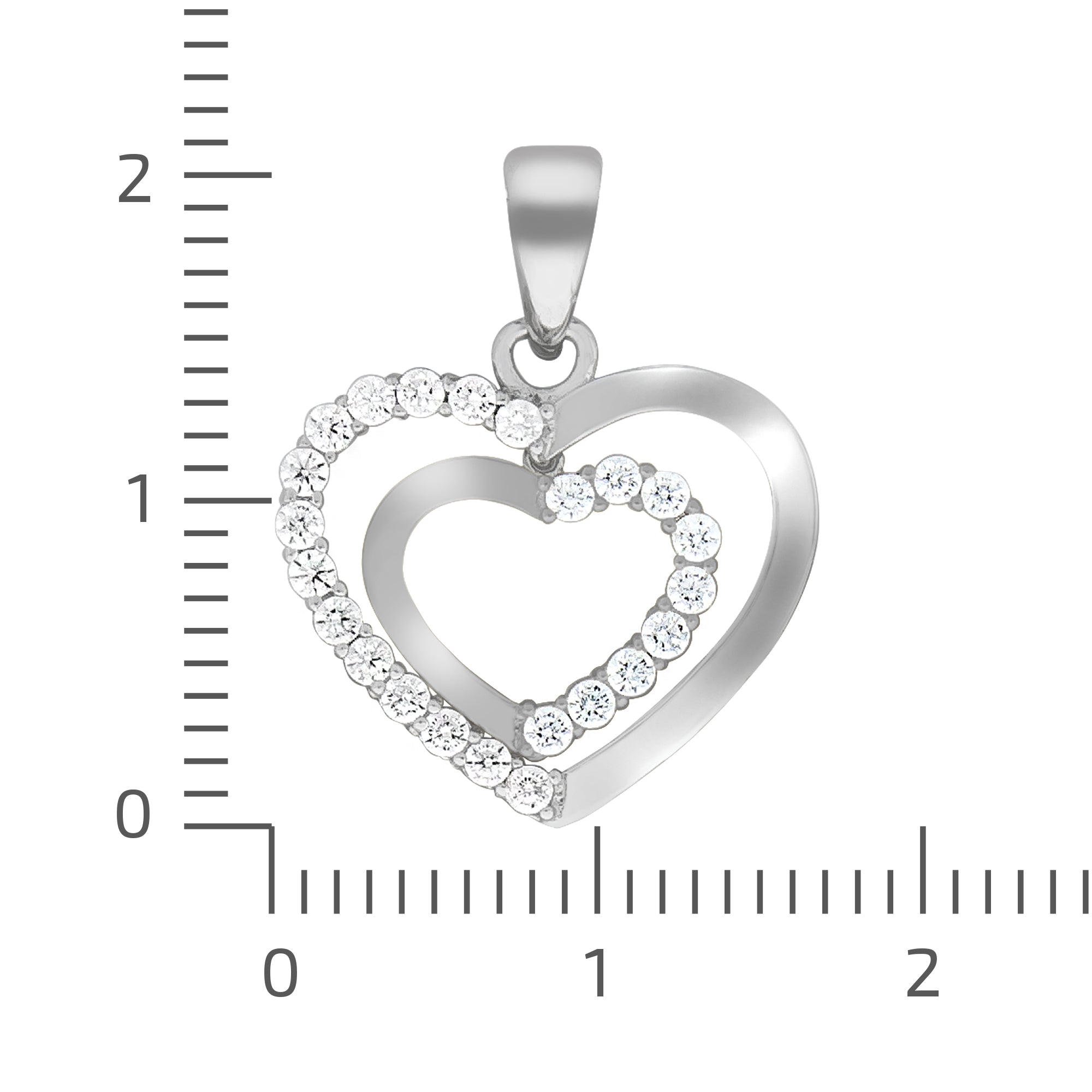 Anhänger 925 Silber rhodiniert mit Zirkonia