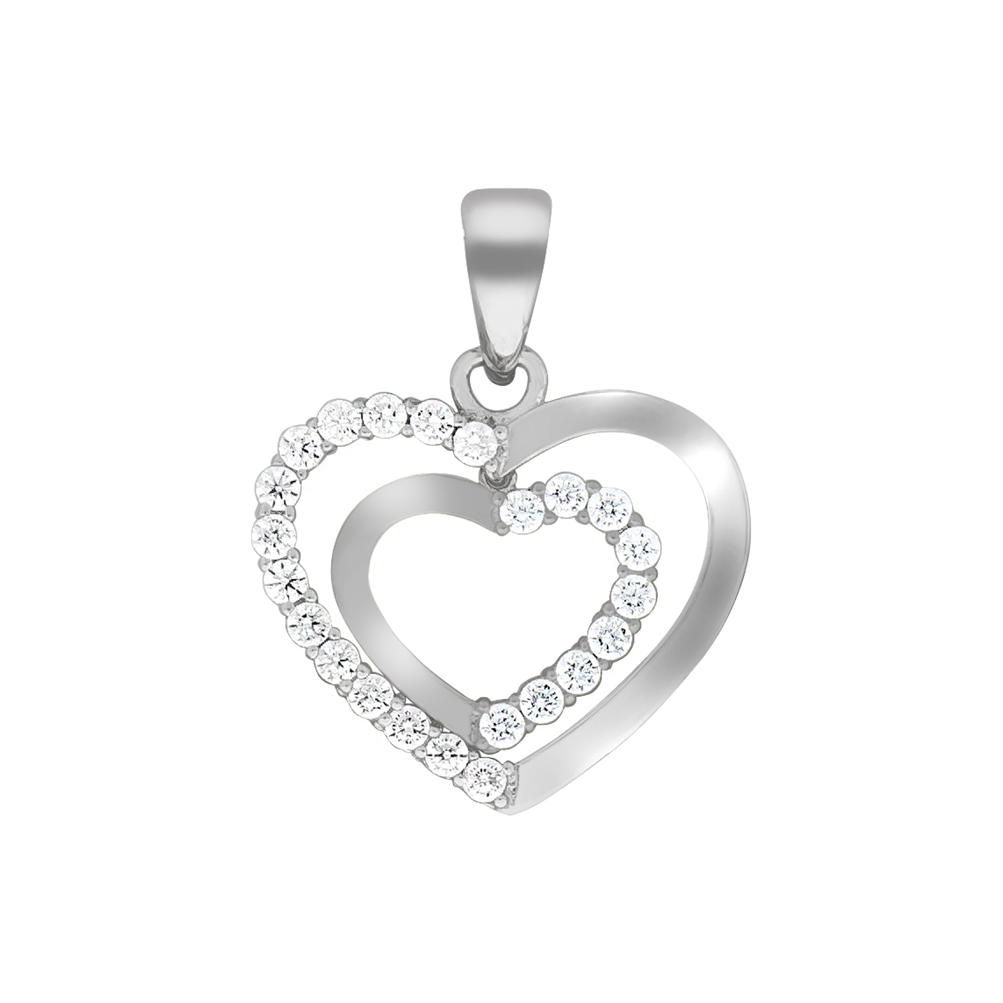 Anhänger 925 Silber rhodiniert mit Zirkonia