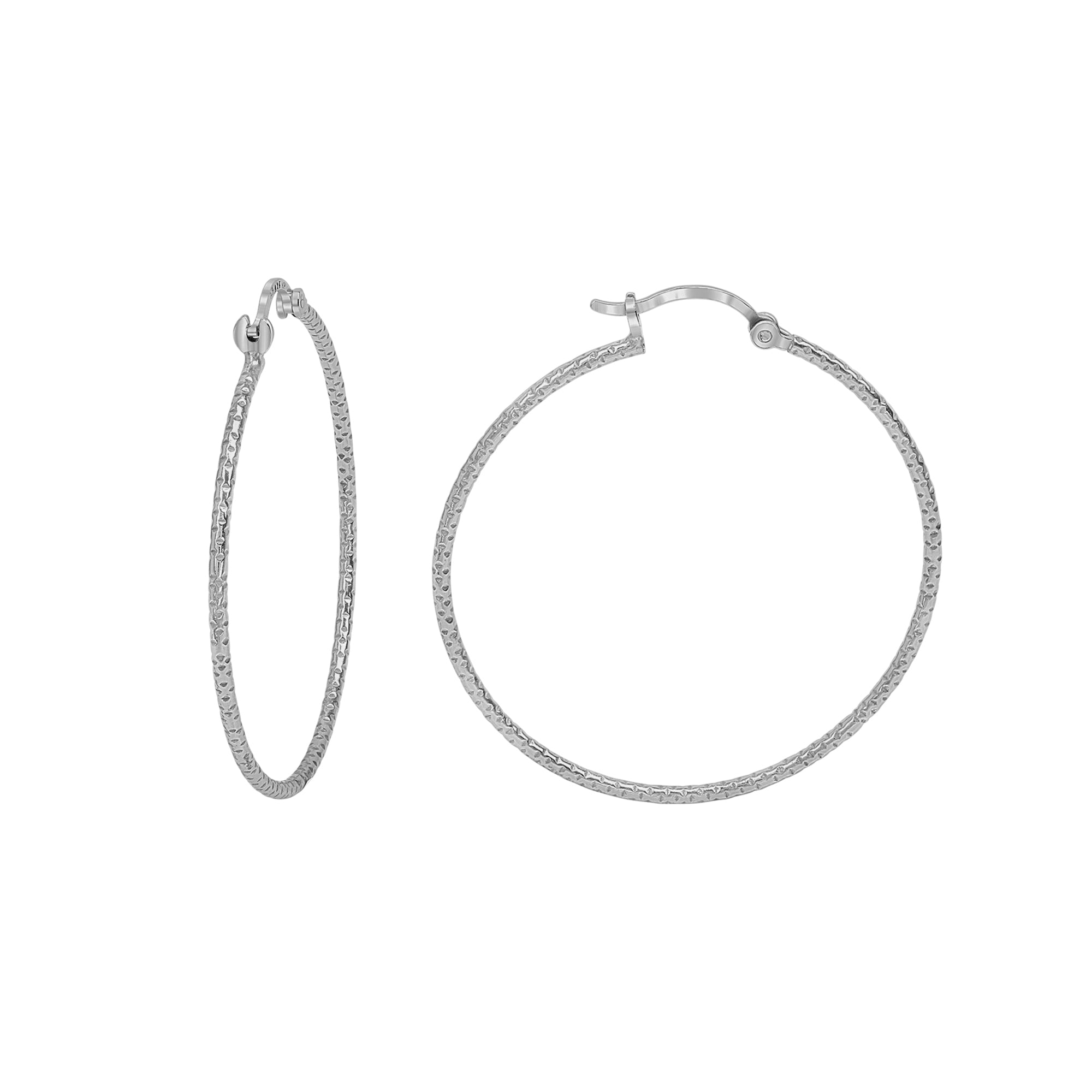 Creolen 925 Silber rhodiniert 4,0cm