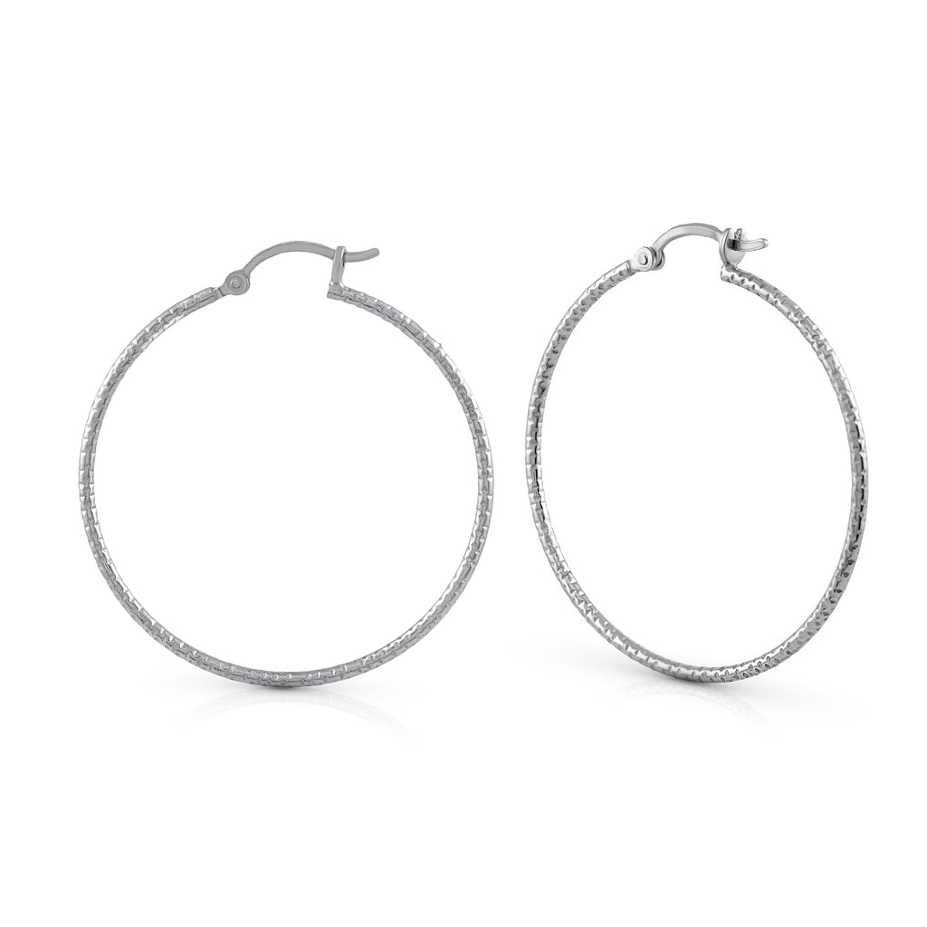 Creolen 925 Silber rhodiniert 4,0cm