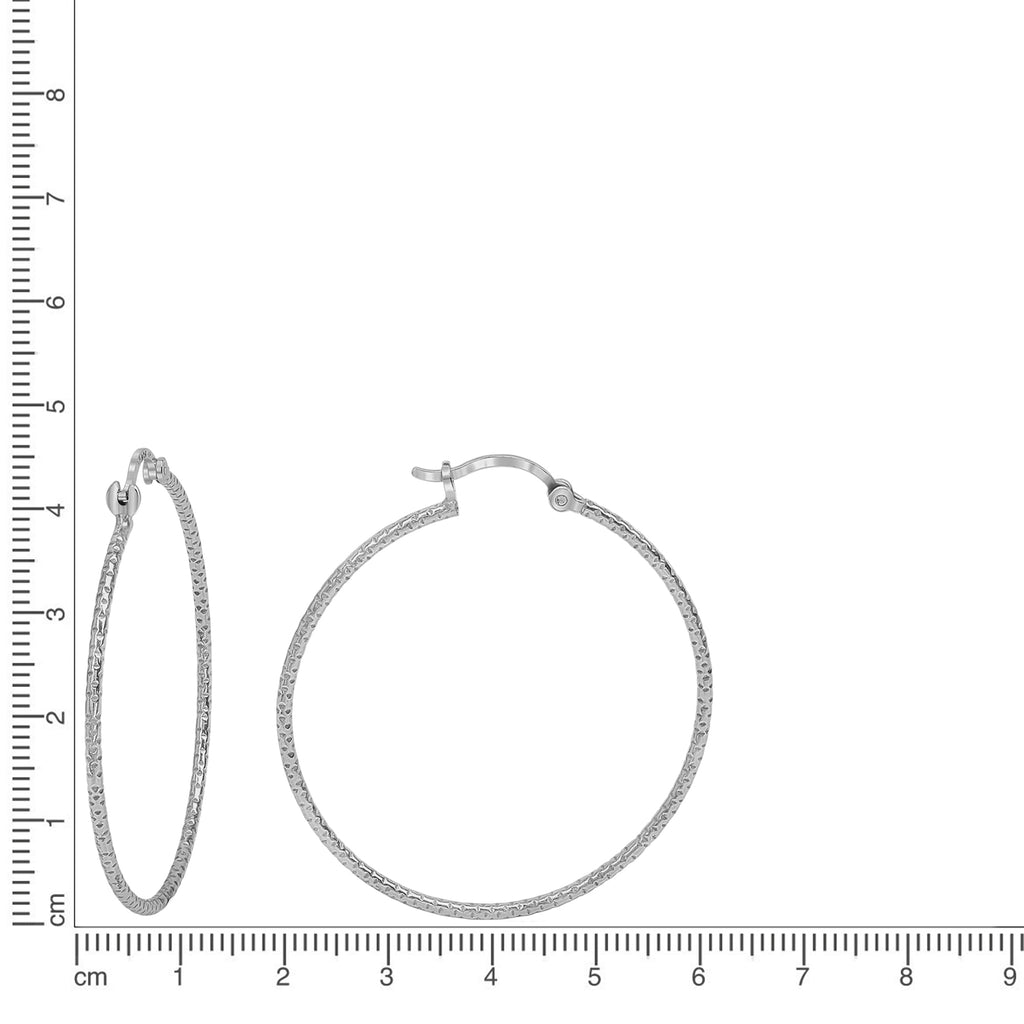 Creolen 925 Silber rhodiniert 4,0cm