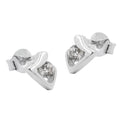 Ohrstecker 7x5 mm dreieckig glänzend mit Zirkonia Silber 925