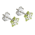 Ohrstecker 6 mm Stern Zirkonia jonquil helloliv Silber 925