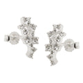 Ohrstecker 13x6 mm Blume mit Zirkonias Silber 925