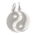 Anhänger 18mm Doppel Yin-Yang glänzend Silber 925