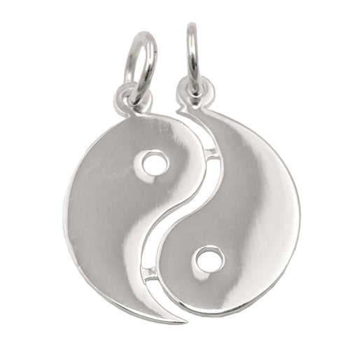 Anhänger 18 mm Doppel Yin-Yang glänzend Silber 925