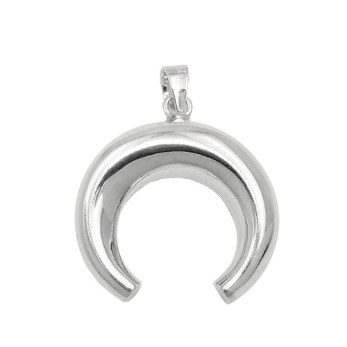 Anhänger 17x19 mm Mondsichel gewölbt glänzend Silber 925
