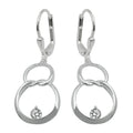 Brisur 36x13 mm Doppelkreis Acht mit Zirkonia glänzend Silber 925