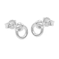 Ohrstecker Ohrringe 7x6 mm kleiner Kreis mit Knoten Silber 925