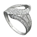 Ring aus 925 Silber, rhodiniert, mit Zirkonia-Pavé, 14 mm, Größe 56