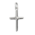 Anhänger 20x6mm Kreuz mit Zirkonias matt-glänzend Silber 925