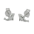Ohrstecker 8x4 mm kleiner Delfin glänzend Silber 925