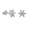 Ohrstecker 8 mm Blume oder Stern Zirkonia Silber 925