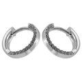 Creole Ohrring 13x2mm Klappscharnier mit Zirkonias Silber 925
