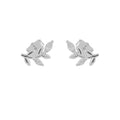 Ohrstecker Ohrring 11x6mm Blatt mit Zirkonias Silber 925