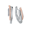 Creolen 925 Silber rhodiniert + rosèvergoldet