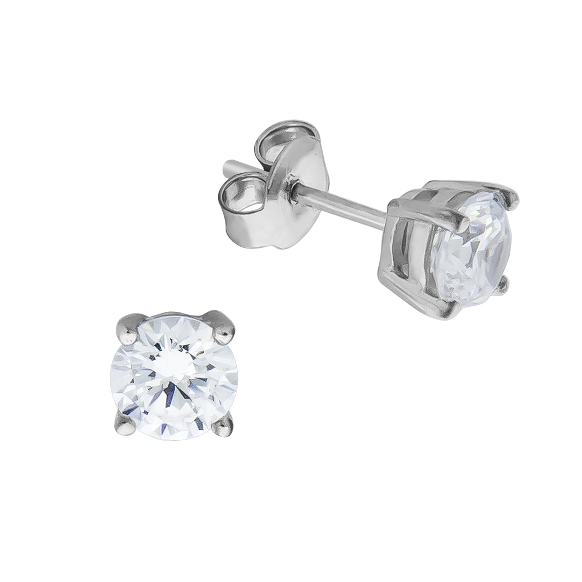 Ohrstecker Silber 925 rhodiniert Zirkonia