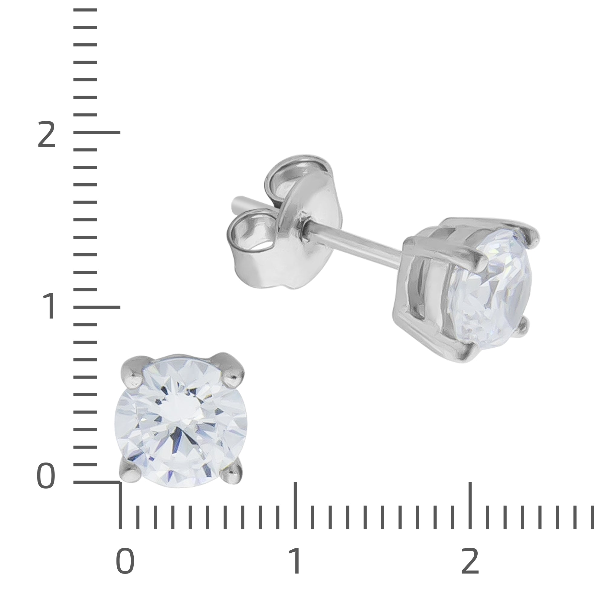 Ohrstecker Silber 925 rhodiniert Zirkonia