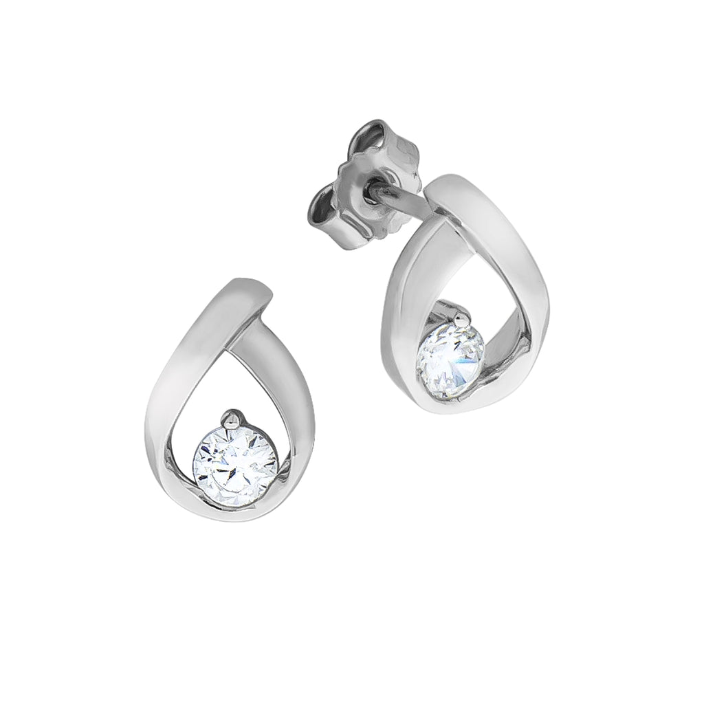 Ohrstecker Silber 925 rhodiniert Zirkonia