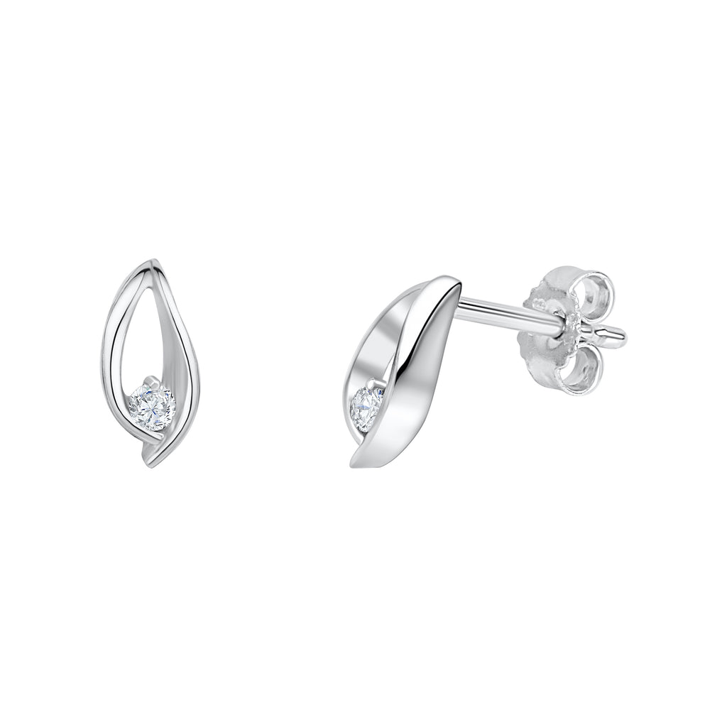 Ohrstecker 925 Silber rhodiniert Zirkonia