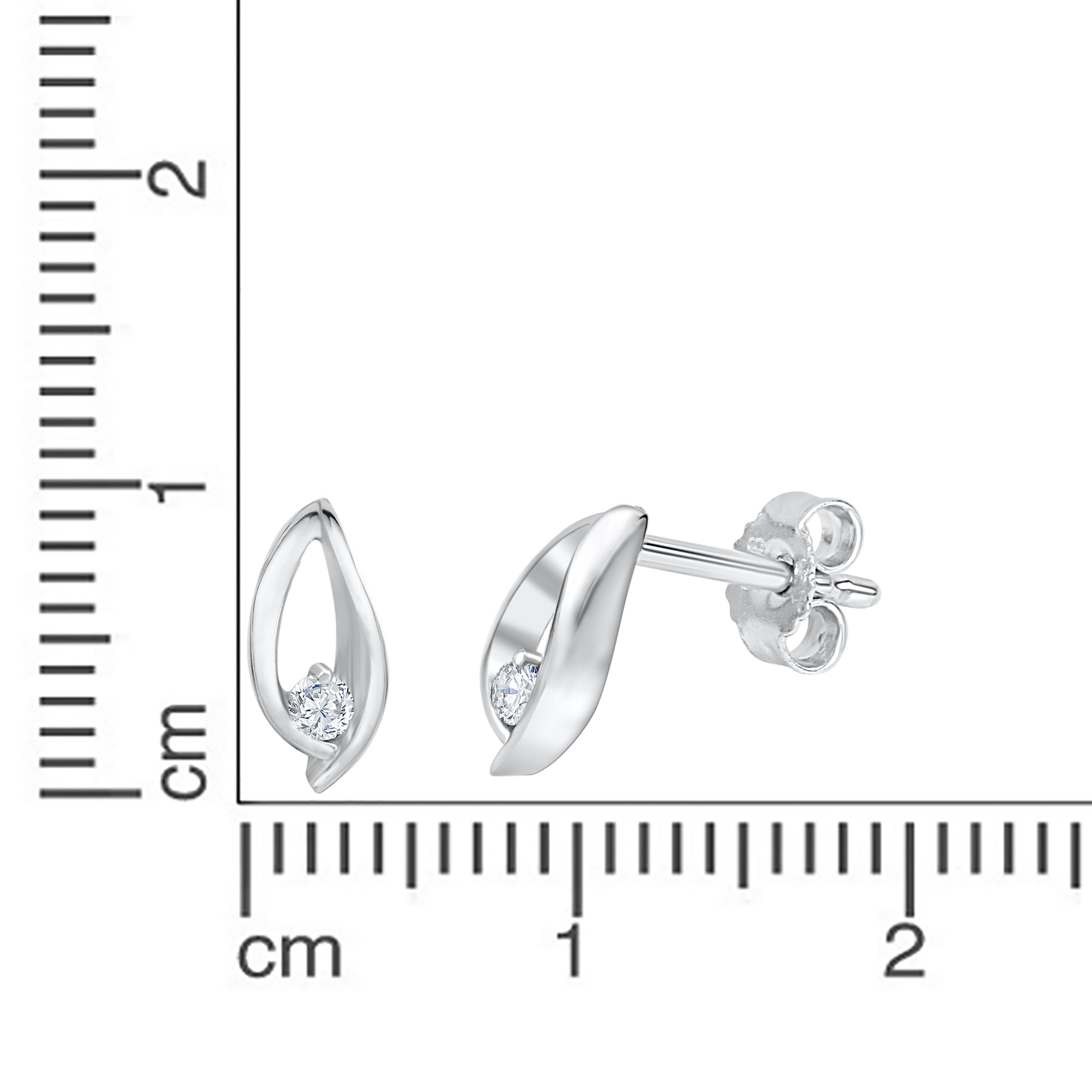 Ohrstecker 925 Silber rhodiniert Zirkonia
