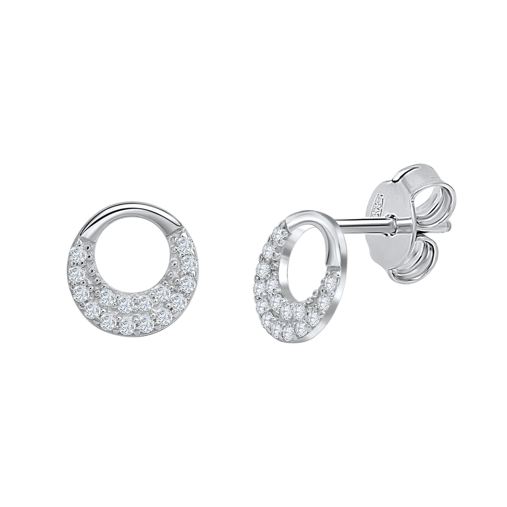 Ohrstecker 925 Silber rhodiniert Zirkonia