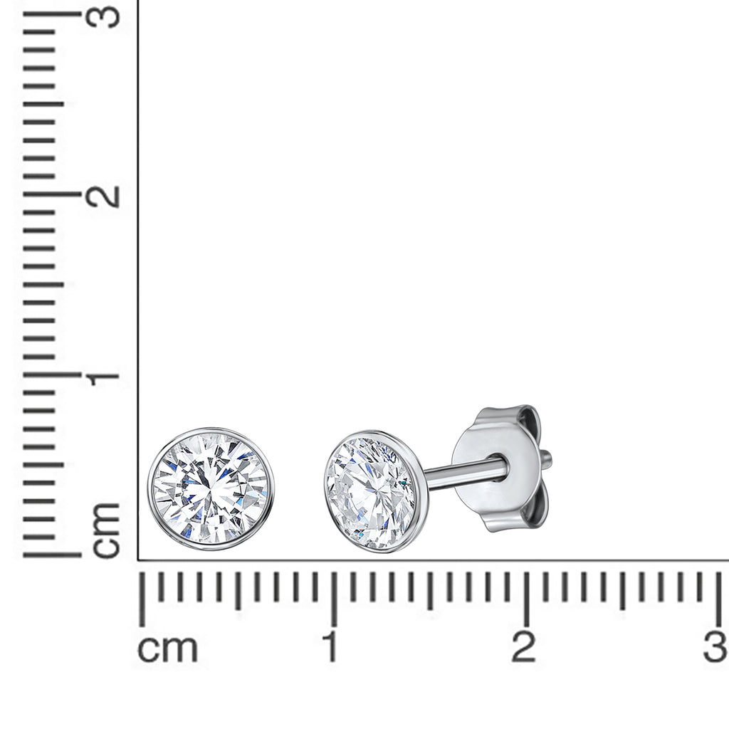 Ohrstecker 925 Silber rhodiniert CZ weiß