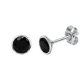 Ohrstecker 925 Silber rhodiniert CZ schwarz