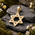 Anhänger 11mm David-Stern glänzend 9Kt GOLD