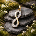 Anhänger 333 Gelbgold bicolor Zirkonia Infinity