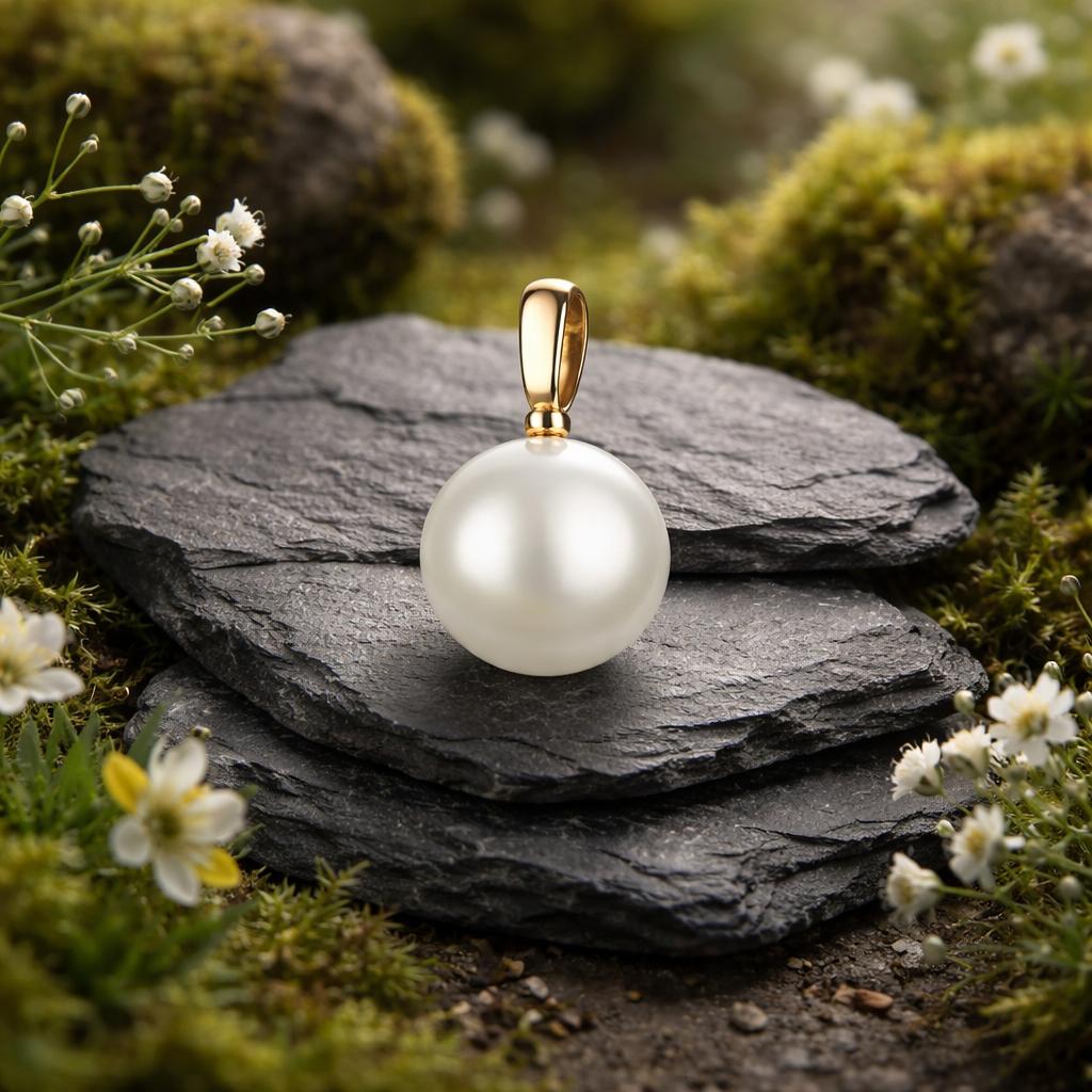 Anhänger 375/- Gelbgold glanz 1 Süßwasserperle