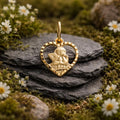 Anhänger 375/- Gelbgold glanz Herz mit Engel